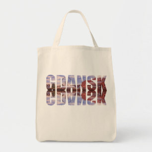 Bolsa Tote Texto de Gdansk com vista de cidade antiga e refle