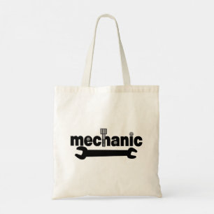Bolsa Tote Texto de Loucos e parafusos mecânicos