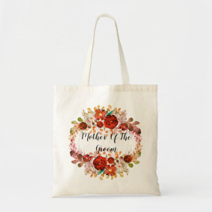 Bolsa Tote texto de monograma personalizado flor de aguarela 