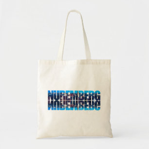 Bolsa Tote Texto de Nuremberga composto pela vista da cidade 