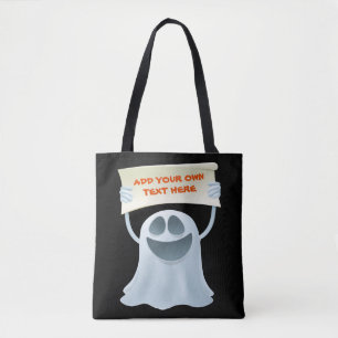 Bolsa Tote Texto de retenção do fantasma