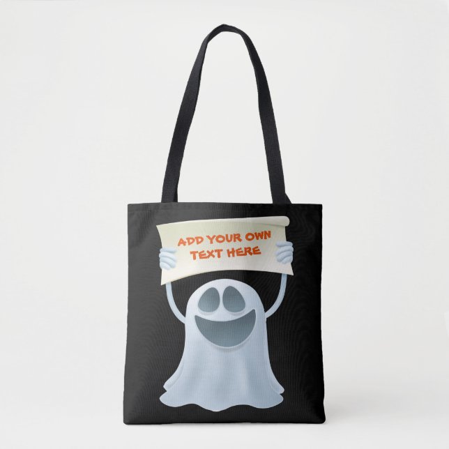 Bolsa Tote Texto de retenção do fantasma (Frente)