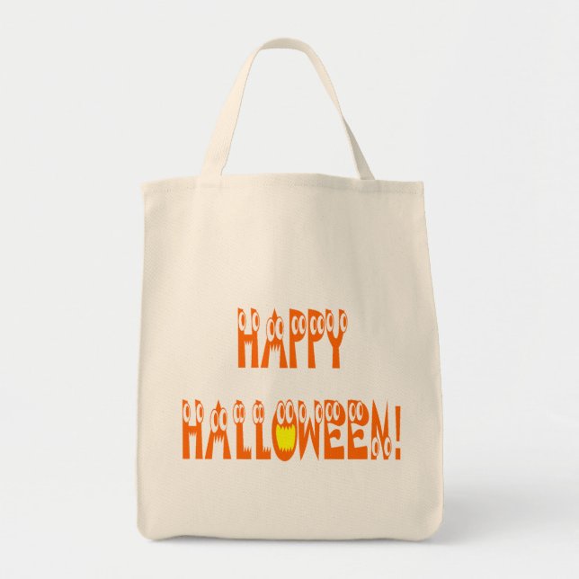 Bolsa Tote Texto do Esquadrão do Halloween (Frente)
