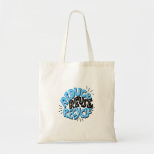 Bolsa Tote Texto do estilo "Reduzir Reciclar de Reutilizaçã