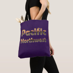 Bolsa Tote Texto do Noroeste do Pacífico com San Juans Sunse