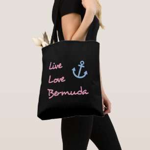 Bolsa Tote Texto do Script das Bermudas do Live Love com Ânco
