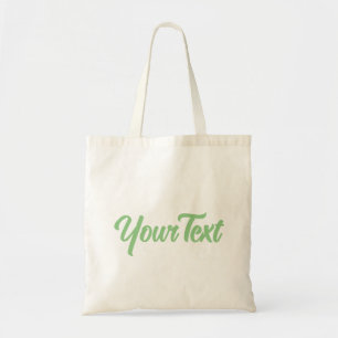 Bolsa Tote Texto do Script Verde de Sage Moderno do Cliente
