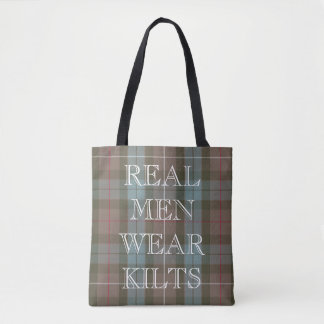 Bolsa Tote Texto feito sob encomenda resistido Tartan da caça