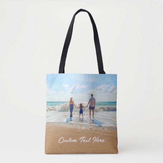 Bolsa Tote Texto Fotográfico Personalizado Saco Fotografias d (Frente)