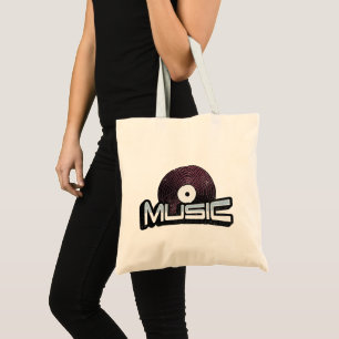 Bolsa Tote Texto musical com vinil record