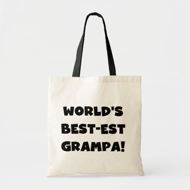 Bolsa Tote Texto Negro - Camisetas de vovô mais bonitas do mu (Frente)