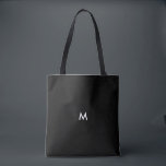 Bolsa Tote Texto opcional ou inicial preto a cores personaliz<br><div class="desc">Personalizado escolha sua cor. Mostrado em preto sólido, ou personalize e escolha qualquer cor. Certifique-se de fazer ambos os lados, ou de estar em moda com 2 lados de cor. Adicione o texto inicial, monograma ou texto na frente ou apague para deixá-lo simples. Escolha o estilo e o tamanho da...</div>