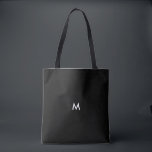 Bolsa Tote Texto opcional ou inicial preto a cores personaliz<br><div class="desc">Personalizado escolha sua cor. Mostrado em preto sólido, ou personalize e escolha qualquer cor. Certifique-se de fazer ambos os lados, ou de estar em moda com 2 lados de cor. Adicione o texto inicial, monograma ou texto na frente ou apague para deixá-lo simples. Escolha o estilo e o tamanho da...</div>