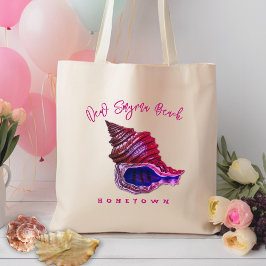 Bolsa Tote Texto Personalizado de Concha de Whelk Vintage