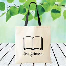 Bolsa Tote Texto personalizado do livro de nomes do professor