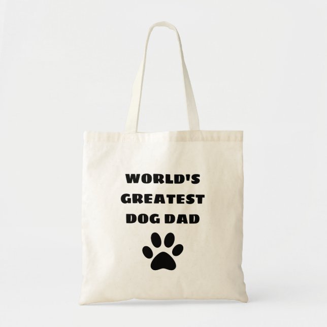 Bolsa Tote Texto Personalizado do Maior Pai de Cachorro do Mu (Frente)