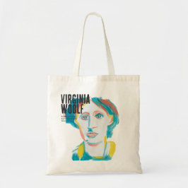 Bolsa Tote Texto personalizado do Virginia Woolf Portrait | B
