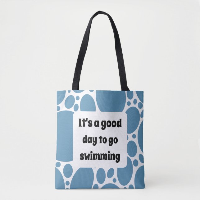 Bolsa Tote Texto personalizado e padrão de bolhas (Frente)