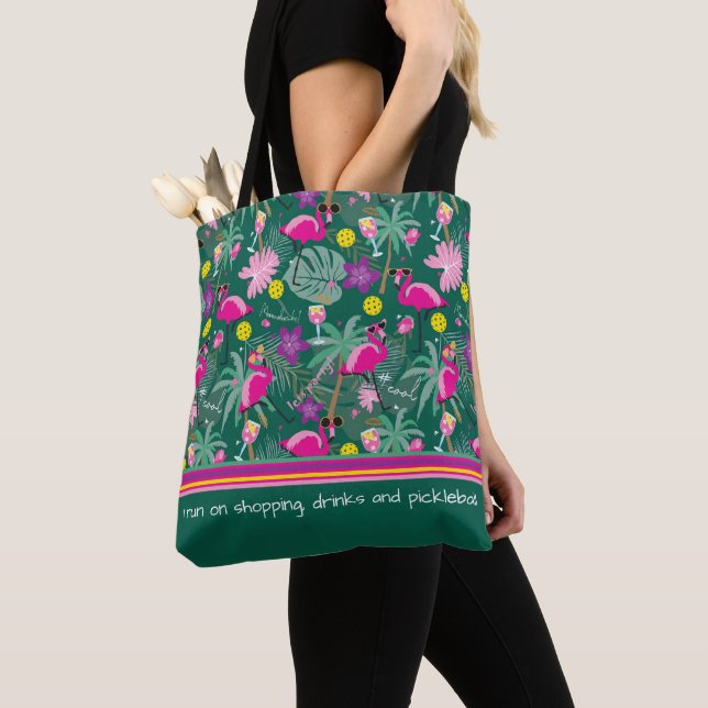 Bolsa Tote Texto personalizado 🤩 festa tropical com pijama  (Close Up)