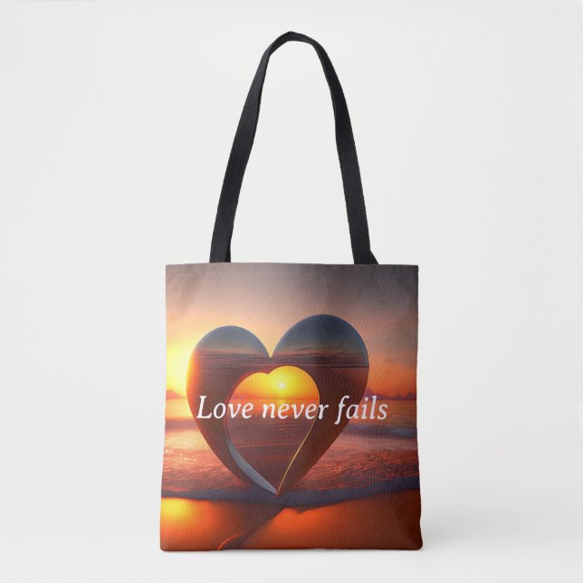 Bolsa Tote Texto Personalizado Nunca Falha na Barra de Ferram (Frente)
