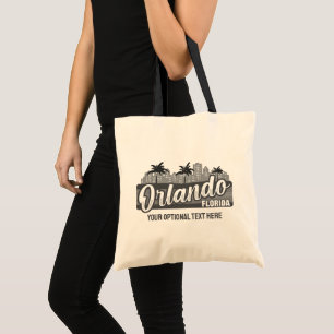 Bolsa Tote Texto Personalizado Orlando Flórida