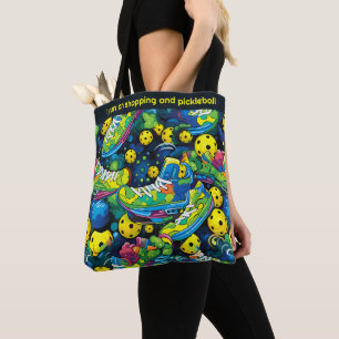 Bolsa Tote Texto personalizado Palhetas amarelas psicodélicas