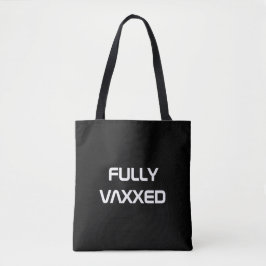 Bolsa Tote Texto personalizado preto totalmente vaxxado moder