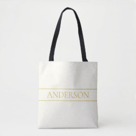 Bolsa Tote Texto Personalizável Elegante Simples | Branco Dou