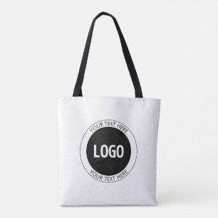 Bolsa Tote Texto Personalizável Simples & Seu Logotipo ou Ima