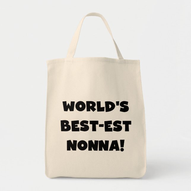 Bolsa Tote Texto Preto - Melhor t-shirts e presentes (Frente)