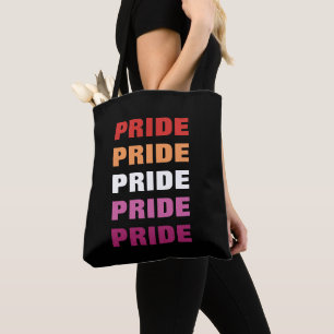Bolsa Tote Texto Repetido Personalizável do Orgulho LGBTQ Lés