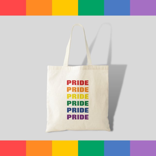 Bolsa Tote Texto repetitivo personalizável do Orgulho gay LGB (Criador carregado)