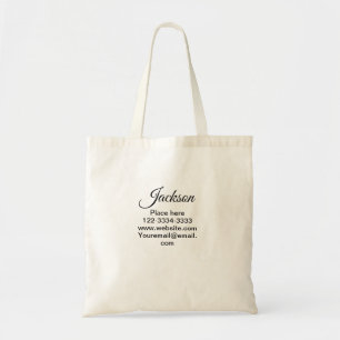 Bolsa Tote Texto simples mínimo adicione seu nome local cidad
