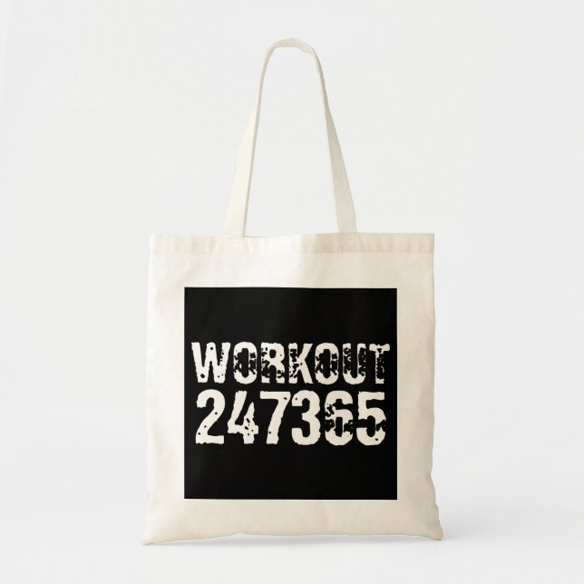 Bolsa Tote Texto vestido e arranhado Workout 247365 branco (Frente)