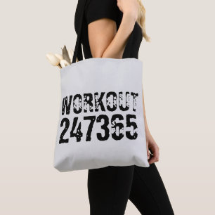 Bolsa Tote Texto vestido e arranhado Workout 247365 preto