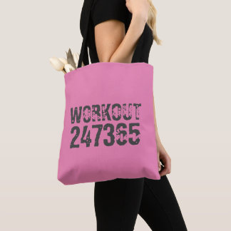 Bolsa Tote Texto vestido e arranhado Workout 247365 rosa