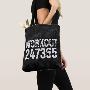 Bolsa Tote Texto vestido e arranhado Workout 247365 vintage