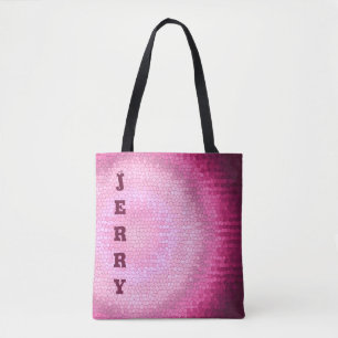 Bolsa Tote Textura abstrata do rosa do vitrage do círculo.