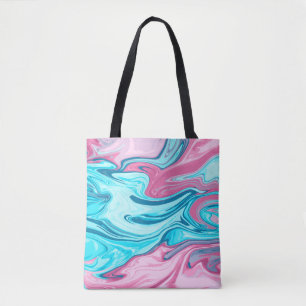 Bolsa Tote textura abstrato elegante do fluxo líquido de márm