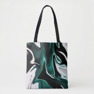 Bolsa Tote textura abstrato elegante do fluxo líquido de márm