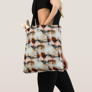 Bolsa Tote Textura bege torcida com tons queimados e soltos