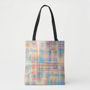Bolsa Tote Textura de abstrato com faixas cruzadas. Modern Pa