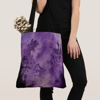 Bolsa Tote Textura de Cantos Pretos Grunge Aquarela Personali