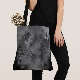 Bolsa Tote Textura de Cantos Pretos Grunge Aquarela Personali