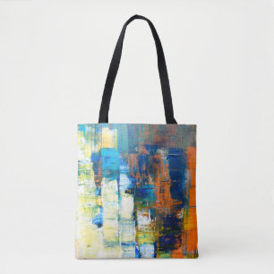 Bolsa Tote Textura de canvas pintada. Sombreamento vermelho e
