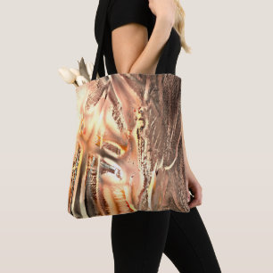 Bolsa Tote Textura de coral e recorte digital muito rugoso