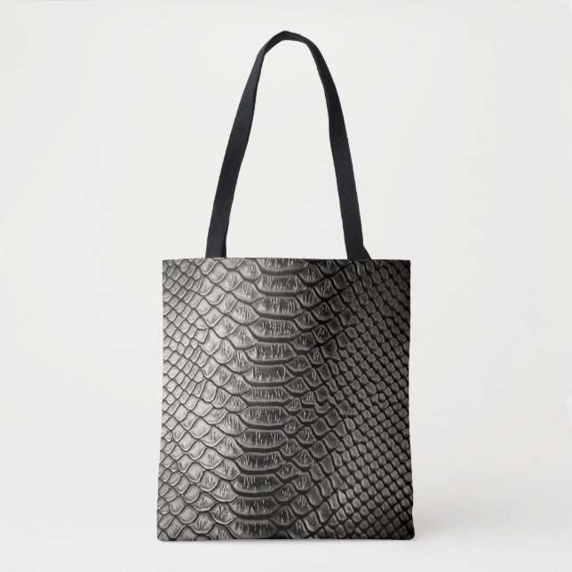 Bolsa Tote Textura de couro preto, uso de fundo. (Frente)