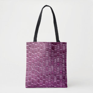 Bolsa Tote Textura de couro roxo