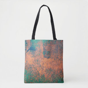 Bolsa Tote Textura de fundo em placa metálica enferrujada. P