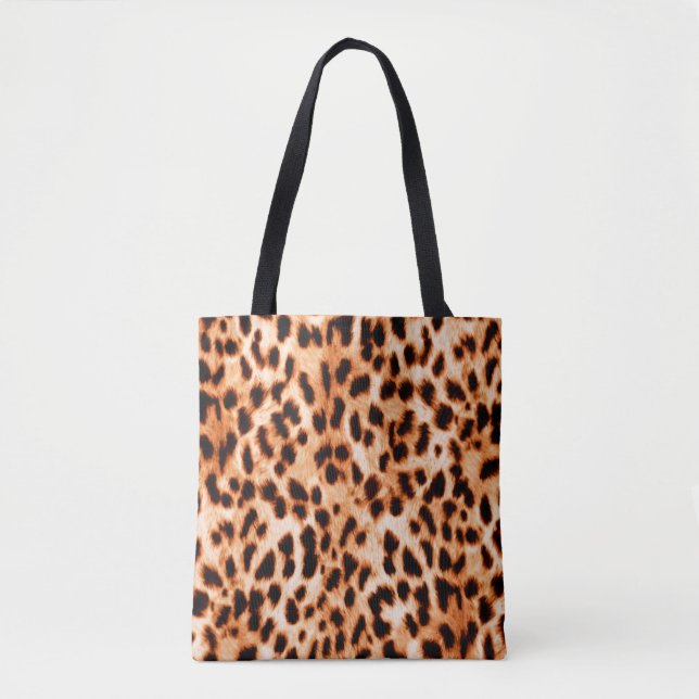 Bolsa Tote Textura de impressão do leopardo (Frente)
